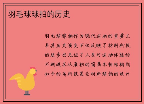 羽毛球球拍的历史