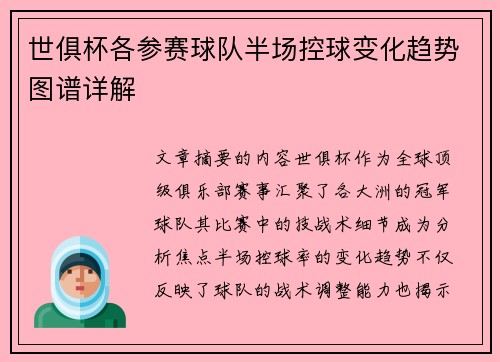世俱杯各参赛球队半场控球变化趋势图谱详解